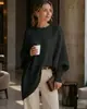 Suéter de punto pullover de cuello redondo transfronterizo europeo y americano 2026 otoño/invierno para mujer, estilo suelto y relajado de Amazon, suéter de color liso para mujer