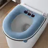 Cojín para Asiento de Inodoro Cojín para Tapa de Inodoro Doméstico Junta Universal para Cuatro Estaciones Cremallera Impermeable Invierno Engrosado Lavable