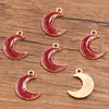 Polvo de Cebolleta DIY Joyería de Aleación Accesorios Pequeños Dorado KC Esmalte Goteo de Aceite Encanto Corazón de Amor Estrella de Cinco Puntas Luna Colgante con Brillo