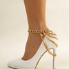 Tobillera de borlas multicapa estilo hip hop, elegante, europea y americana, para mujer, personalidad exagerada, cadena de metal geométrica, cadena para zapato con Tobillera