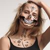 Venta Caliente Transfronteriza Halloween Calavera Divertida Pegatinas de Tatuaje Mascarada Cicatriz Horror Pegatinas Faciales Impermeables