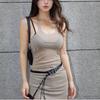 Venta al por mayor transfronteriza de camisolas cortas ajustadas sexy transparentes con espalda descubierta irregular para mujer en verano