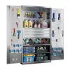 Gabinete de Herramientas de Acero Inoxidable Taller Gabinete Pesado para Herramientas y Cuchillos Gabinete de Almacenamiento de Herramientas para Reparación de Automóviles Gabinete Multifuncional con Cajones