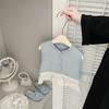 Colete de Primavera e Outono para Meninas Novo Estilo Doce para Bebê Cardigan Tricotado com Emenda Colete Externo para Bebê Colete
