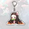 Llavero Acrílico de Demon Slayer, Nichirin, Nezuko, Colgante Acrílico de Giyu, Accesorios Periféricos de Anime