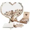 Pizarra de Firma para Boda con Marco de Madera Creativo DIY Corazón de Bendición de Boda Mensaje Fiesta de Boda Libro de Firma para Invitados