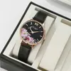 Reloj Redondo Elegante de Cuero con Disco Decorativo de Aleación de Cuarzo para Mujer, Modelo Nuevo Transfronterizo 2025, Envío Directo