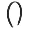 Sencilla pintura en aerosol de plástico negro brillante con diadema fija con dientes, diadema de hebilla para la cabeza de perlas de 4 hileras, accesorios para el cabello de un yuan dos yuanes