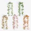Hoja de Camote Nueva de Liquen Mimbre Cruzado Planta Verde Artificial Transfronteriza Accesorios Enredaderas de Techo al por Mayor Decoraciones de Acción de Gracias