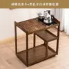 Estación de barra de té con hervidor integrado, pequeño gabinete de té de escritorio, mesa de té móvil, diseño moderno y simple