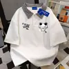 Camiseta Polo Xadrez Manga Curta Algodão 100% Puro Estilo Retro Falso Duas Peças para Homens e Mulheres, Verão Slim-Fit Solto Tendência