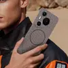 Adecuado para Funda de Teléfono Móvil Huawei Pura70 Textura Magnética de Fibra de Carbono Pura70Pro Agujero Fino para Lente Ultra-Delgada Dura