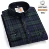 Camisa xadrez de algodão lixado para jovens outono e inverno moda casual super plus size flanela manga longa nova masculina