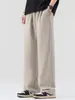 Maple House Roupa Masculina / Calça Casual de Linho Tencel de Verão Masculina Estilo Americano Solta Reta Retro Simples Fina Calça Longa
