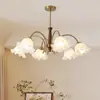 [Transfronterizo] Candelabro de Cristal Estilo Francés Estudio Vintage Sala de Estar Madera Maciza Retro Iluminación para Comedor Americano