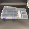 Caja de almacenamiento de plástico transparente desmontable de doble capa con 8 rejillas, caja de PP, organizador de herramientas, joyería, hardware, caja de accesorios digitales