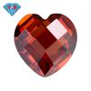 Huagang gema corazón forma de corazón circón naranja doble cara de tortuga piedra desnuda circón naranja CZ cara de celosía colgante joyería