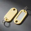 Novas etiquetas de chave em cores de macaron, etiquetas plásticas numeradas para mochilas de jardim de infância, etiquetas de identificação escrevíveis, chaveiros