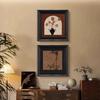 Pintura Decorativa de Restaurante con Flores y Pájaros Estilo Medieval, Mural de Fondo de Pared para Mesa de Comedor de Sala de Estar de Alta Gama, Pintura Colgante Retro Francesa para Entrada