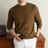 Suéter de punto jacquard de alta resistencia para hombre con cuello redondo, versátil para primavera y otoño, estilo casual urbano clásico, transfronterizo directo