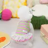 Ropa para Perros Pequeños, Vestido Floral de Primavera/Verano para Perros y Gatos, Bichón Pomerania Corgi 24 Vestido de Tirantes con Adorno de Encaje