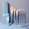 E-commerce Transfronteiriço Conjunto de Pincéis de Maquiagem Azul Ponte com 10 Peças, Cangzhou Pincel Macio para Pó Solto e Sombra Ferramentas de Beleza, Produto Transfronteiriço Mais Vendido