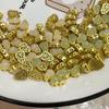Cuentas sueltas rectas de calabaza con incrustaciones de oro antiguo, cuentas de transferencia con diamantes, pulsera de joyería DIY con cuentas, cuentas de pulsera chapadas en 18k
