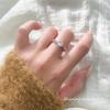 Anillo de Plata Esterlina S925 Simple Moda Brillante Estrella Cósmica Giratorio Diamante Diseño Nicho Anillo Redondo R02761