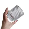 Taza de Vela de Vidrio Portavelas de Aromaterapia Taza 5538 Taza de Vela con Rayas Verticales Taza de Vela Vacía Tarro de Vela
