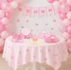 Banner de Aniversário Rosa com Laço da Amazon, Banner de Letras, Conjunto de Decoração para Topper de Bolo de Festa