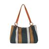 Bolso de Viaje de Gran Capacidad para Mujeres 2025 Otoño Nuevo Bolso de Lona a Rayas Bolso Tote Casual para el Hombro Bolso Tote de Viaje