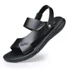 Zapatos de Playa Casuales Ligeros de Cuero para Hombres Mayores, Nuevos Zapatos de Playa Transpirables y de Moda de Verano Disponibles en Dos Colores