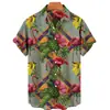 Camisas de Playa Europeas y Americanas Transfronterizas para Hombre con Animales de Selva Tropical Impresos en 3D, Tops Casuales y a la Moda de Manga Corta