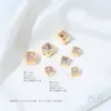 Cuentas Espaciadoras Cuadradas de Circonita Chapadas en Oro de 14K sobre Cobre para Accesorios de Collares de Cristal y Perlas Hechos a Mano DIY