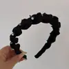 Exquisita y de Alta Gama Diadema Dentada Envuelto en Perlas de Cristal para Mujer, Pequeña Diadema Plegada Estilo Chanel, Pasador de Pelo de Punta Alta