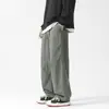 Pantalones Cargo de Algodón Lavado para Pareja Otoño e Invierno Pantalones de Pierna Recta Estampados con Letras Casuales Sueltos Pierna Ancha JW107-P50
