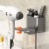 Suporte para Secador de Cabelo, Suporte de Parede para Secador de Cabelo de Banheiro sem Furos, Prateleira de Armazenamento para Secador de Cabelo de Banheiro