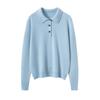 Suéter de Cachemir para Mujer 100% Cachemir Puro Otoño e Invierno Nuevo Casual Versátil Holgado Cálido Tejido Suéter de Cuello Polo
