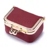 Nuevo bolso pequeño de piel genuina con cierre de boquilla, anillo de diamante, bolsa para joyas, mini anillo, collar, pendientes, caja de joyería, monedero