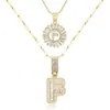 Amazon Transfronterizo Popular Collar con Colgante de Zircón Redondo Letra Inicial 26 Cadena de Clavícula en Capas Joyería Versátil de Moda