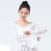 Roupas de Prática de Dança Clássica para Mulheres, Tops de Malha com Mangas Sino de Novo Estilo, Roupas Diárias de Performance e Treinamento Corporal para Dança Chinesa Adulta
