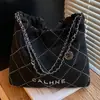 Bolso de Cadena Estilo Tweed Gran Capacidad Retro de Gama Alta Bolso Maillard Otoño e Invierno Nuevo Bolso de Hombro para Mujer