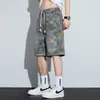 Marca Americana Tendência Shorts Jeans Tie-dye Masculino Verão Finos Largos Casuais Cargo Retos Casuais Calças de Cinco Pontos