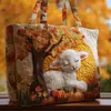 2026 Nueva Serie Transfronteriza de Cordero Estampado Digital Bolso Tote Acolchado de Hombro de Moda