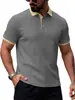 Camisa tipo polo de manga corta para hombre, jacquard texturizado, estilo americano, talla europea, verano, color block, casual, hecho a medida, de Amazon, transfronteriza