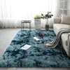 Tapete de Lã de Seda Transfronteiriço, Tapete para Mesa de Centro de Sala de Estar, Tapete Tie-Dye Degradê para Quarto ao Lado da Cama, Tapete de Chão Plush de Cobertura Total Doméstico