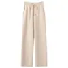 Otoño/Invierno Nuevo Color Sólido Suave Esponjoso Cachemir Casual Versátil Tejido Capa Base Pantalones Largos Ropa Interior Ropa Exterior Pantalones Rectos Engrosados