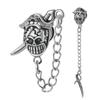 Aretes de Personalidad de Calavera de Acero Transfronterizo Hip Hop Punk Acero Inoxidable Aretes Multiforma Cadena Larga Rosca Externa