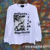 Erd Melancólico Rico Segunda Geração Retrato Retro Americano Estampa Rock Hip-Hop Bolso Cargo Calça Camiseta Manga Curta Solta Tendência Masculina e Feminina