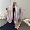 Pañuelo Cuadrado Shawl Bufanda de Cuello Estampada de Seda Artificial Rosa Niebla de Gradiente Pañuelo de Cuello de Gama Alta Pañuelo para la Cabeza Pañuelo de Seda Bufanda para Mujer